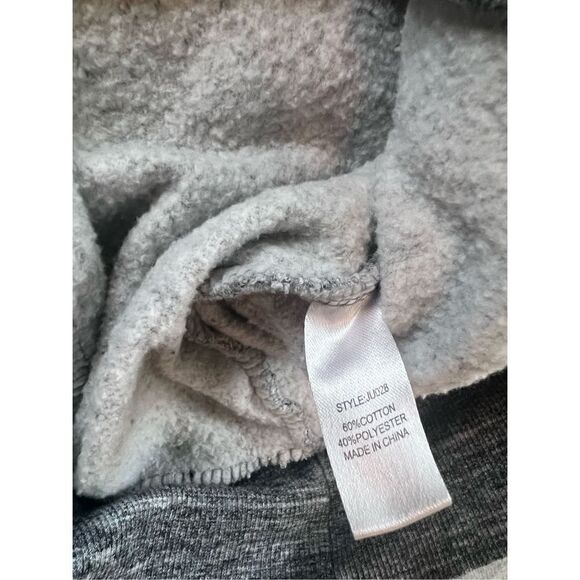 Reflex Heathered Gray Black Sequin LOVE Hoodie Women's Small - Picture 4 of 7